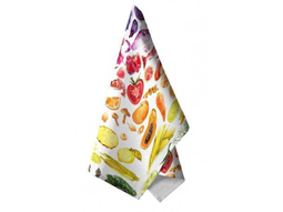 Nappe imprimée avec des motifs multicolores de fruits, par ASD Textiles